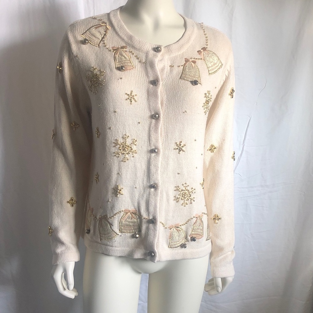 Cardigan with Bell Accents Vintage 90sVintage ChristmasBellsCardiganJingle Bells